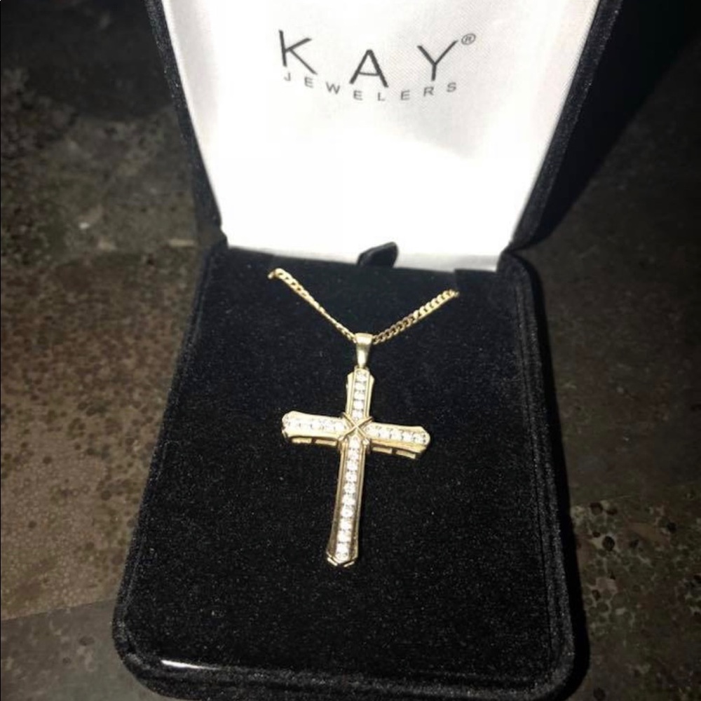 Mens cross necklace 1/2 ct